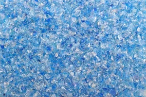 Recovered seaside plastic material pet blue